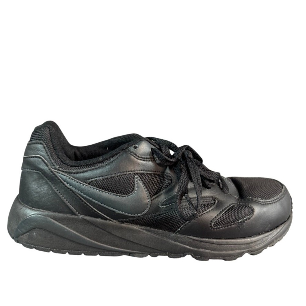Nike Air Icarus NSW Triple Black Leather Mesh Running Shoes 819860 Women 8.5